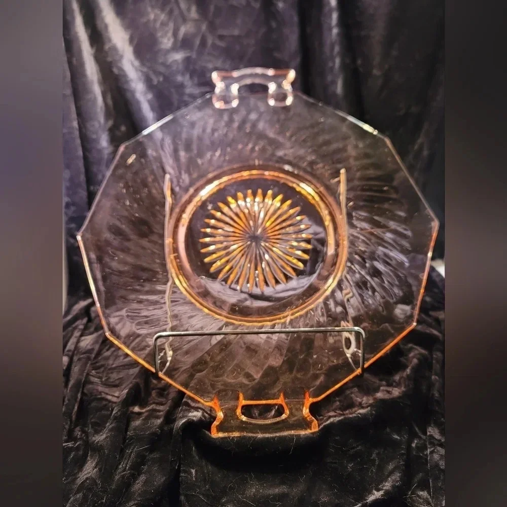 0281. EUC ~ VINTAGE Anchor Hocking Pink Depression Glass Platter 🩷 Miss America